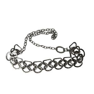 Chicos Y2K Silver Tone Metal Chain Statement Belt Adjustable Hip Waist 36" SZ L